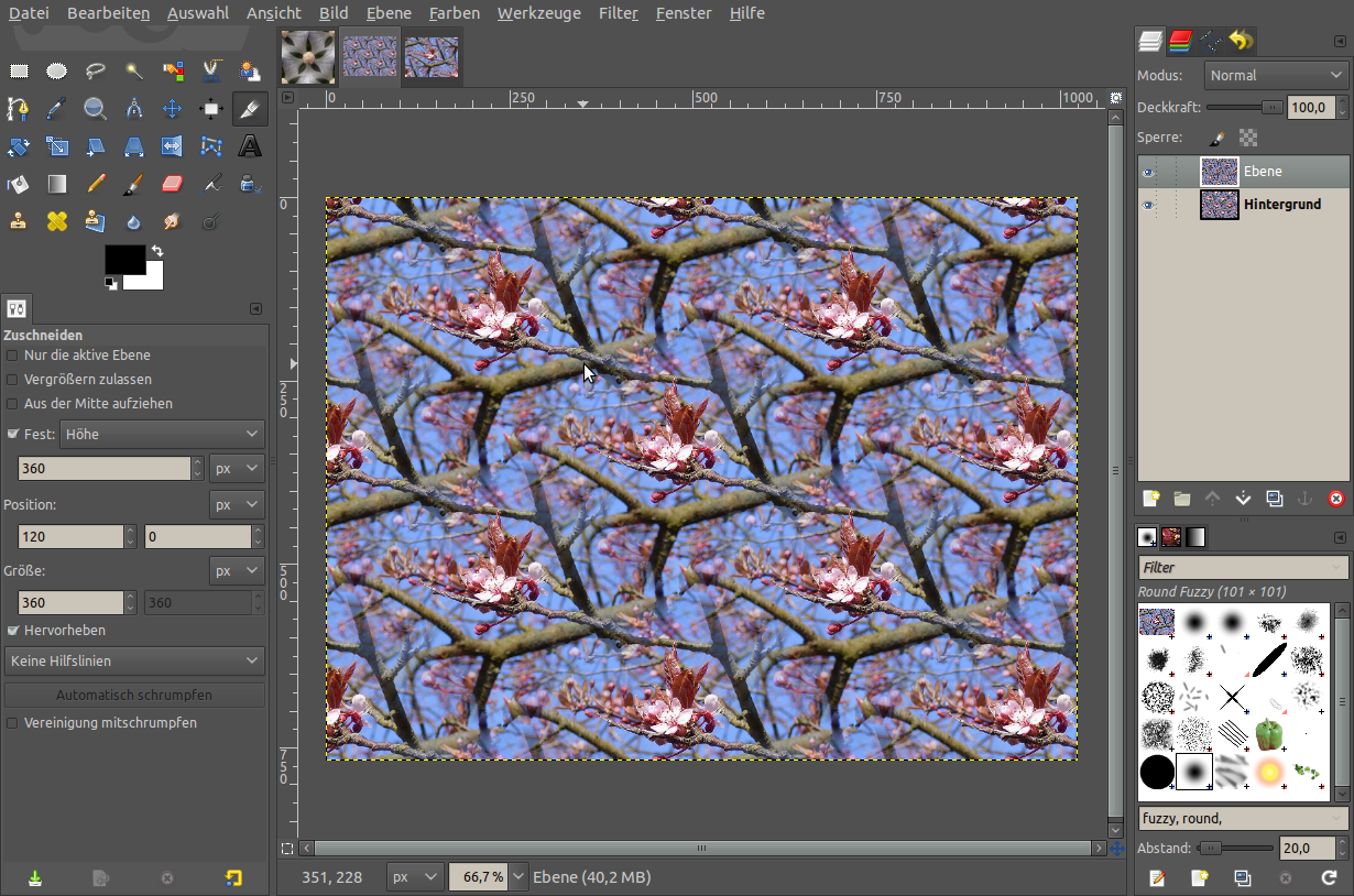 how to create patterns gimp